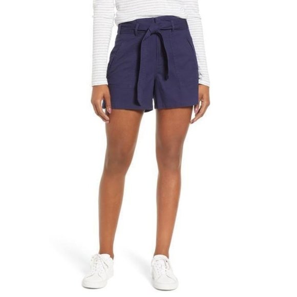 Caslon Pants - Caslon Nordstrom Belted Twill Shorts Navy Peacoat Size 14